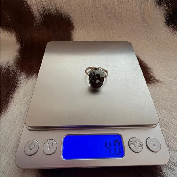 ❤️ Black Jack Turquoise Rare Sky Blue Black Matrix Sterling Ring Sz8 Unisex Ring - Picture 9 of 15